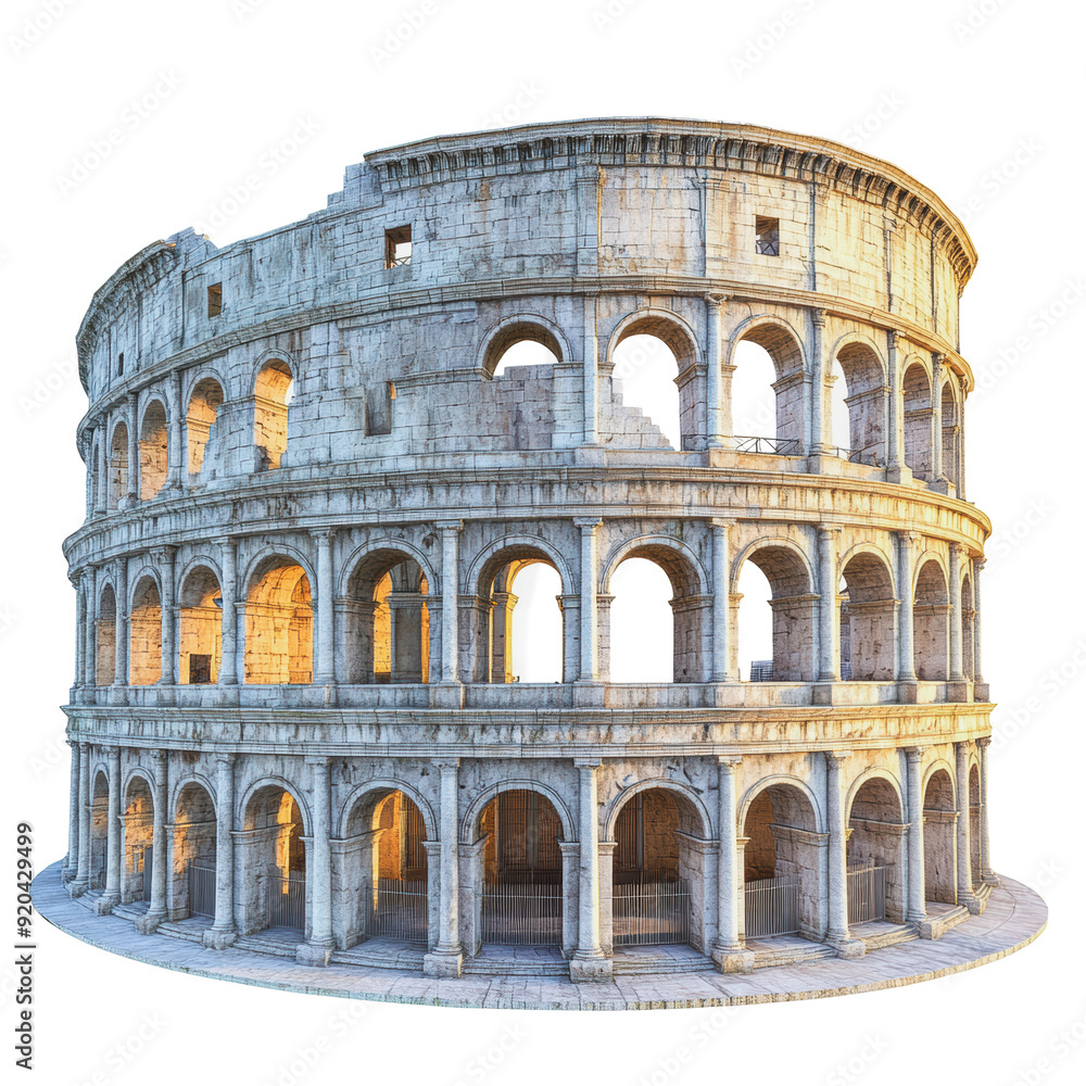 Fototapeta premium PNG Colosseum at sunset in Rome, Italy