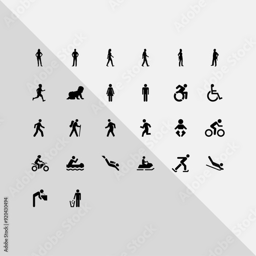 Set of 26 people or human-related icons for web applications and print templates