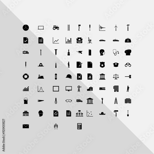Set of 75 Work-related icons for web applications and print templates