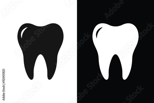 Teeth Silhouette Illustration Icon Abstract Background