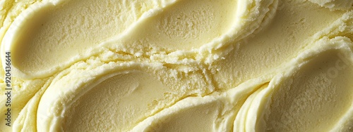 Close-up of the texture of lemon sorbet or ice cream.