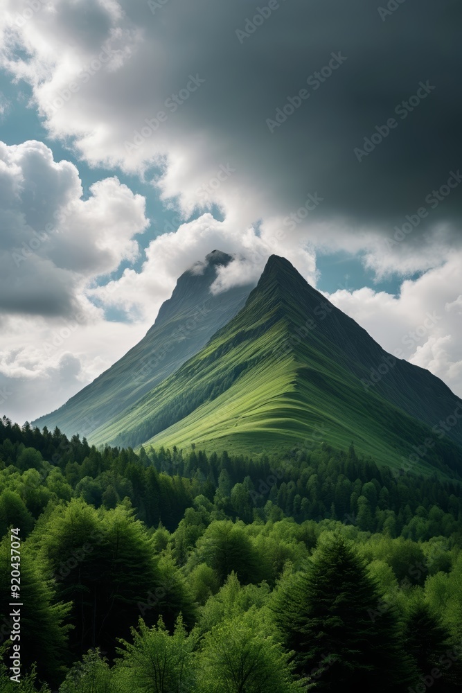 Fototapeta premium a mountain with a