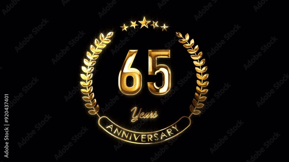 65th Anniversary Celebration. Happy 65 Years Anniversary Animation in ...
