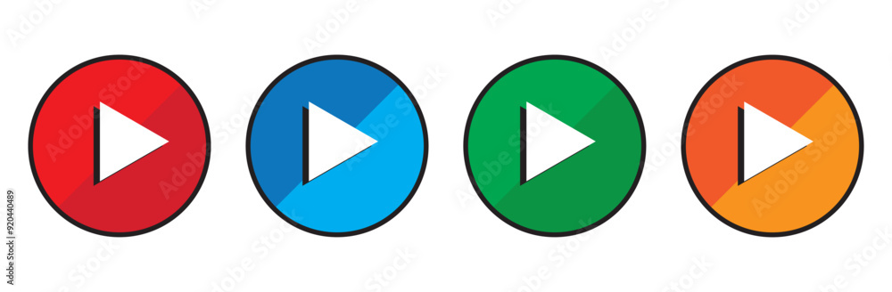 Play Button Icon Circle | Start Buttons Illustration | Video Audio Player Navigate Symbol | Arrow Logo | Game Begin Sign | Isolated | Variations Play Button Icon Circle | Start Buttons Illustration | Video Audio Player Navigate Symbol | Arrow Logo | Game Begin Sign | Isolated | Variations