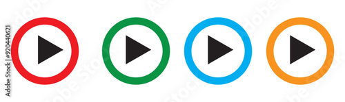 Play button icon set. Start symbol vector illustration isolated. Web media interface play sign. Free Download Play button icon set. Start symbol vector illustration isolated. Web media interface play sign. - GFXLoad