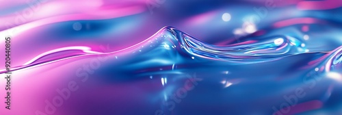 Abstract Liquid Forms Holographic 3D Wave Background: A Mesmerizing Abstract Art Canvas for Immersive Experiences.