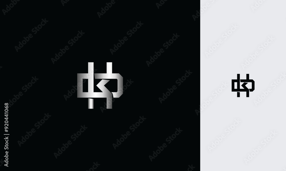 Obraz premium initial letters KD or DK ,K, D, overlapping interlock monogram logo line art style