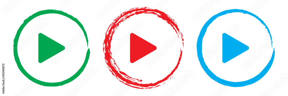Play button icon vector set Play button icon vector set