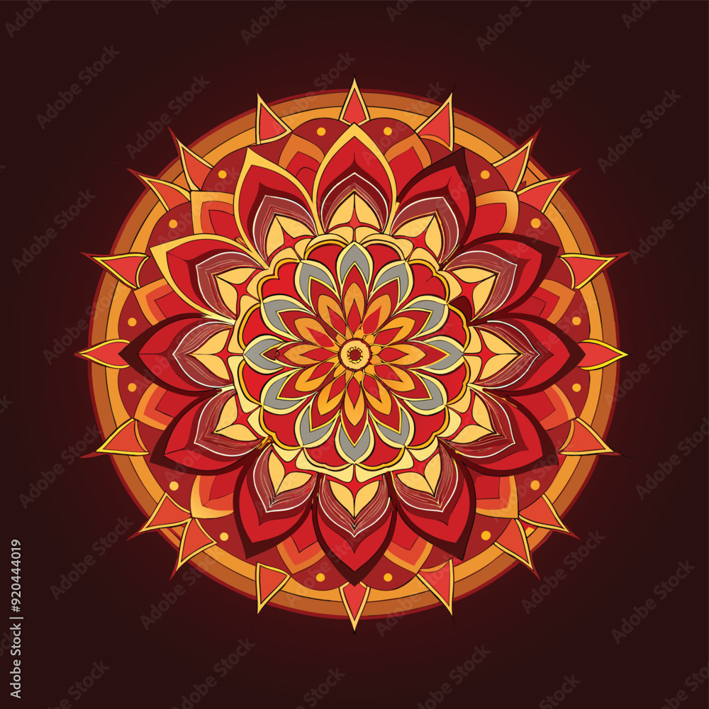 colorful modern mandala design
