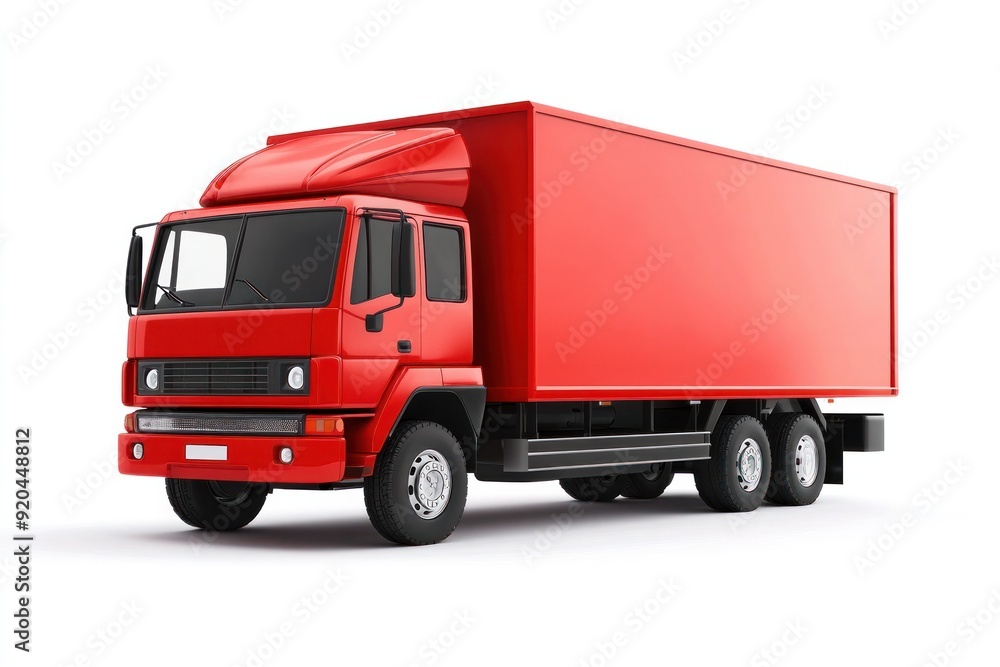 Red Delivery Truck Illustration Isolated on White Red Delivery Truck Illustration Isolated on White