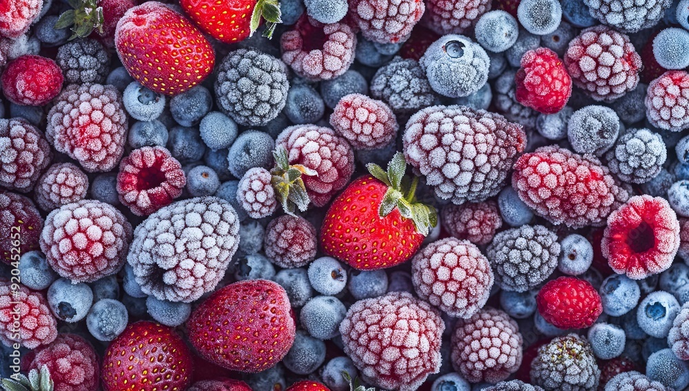 A cool and refreshing background featuring a mix of berries A cool and refreshing background featuring a mix of berries