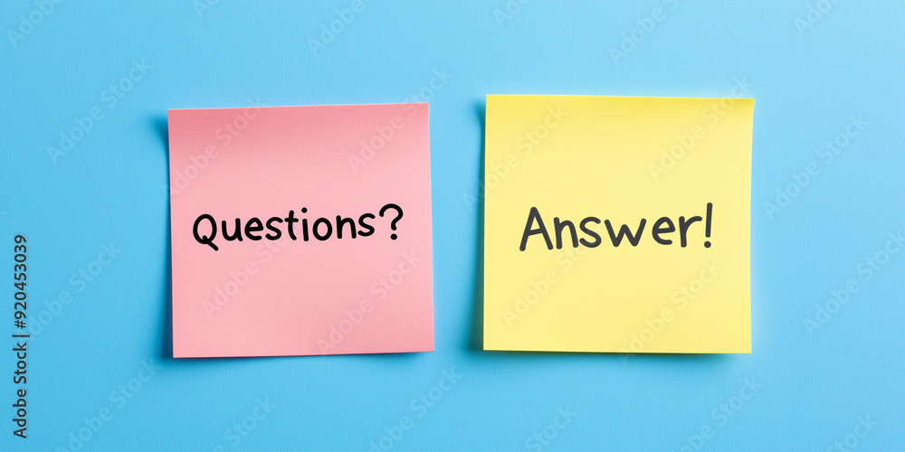 question answer on sticky notes isolated on color background Q and A faq concept question answer on sticky notes isolated on color background Q and A faq concept
