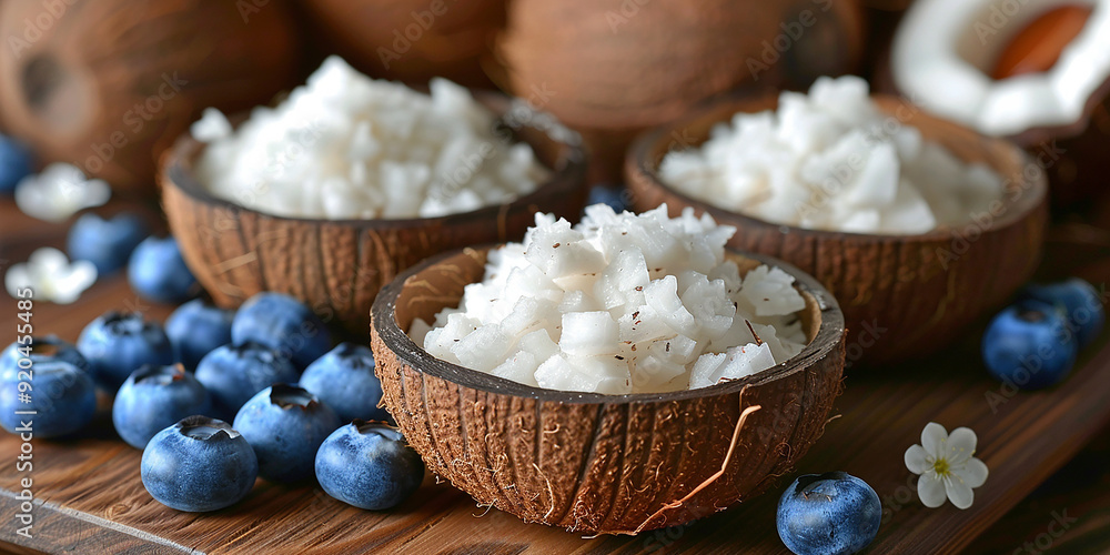 Studio photography of fresh organic tropical coconuts Studio photography of fresh organic tropical coconuts