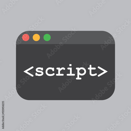 Vector illustration of a icon script HTML on a white background