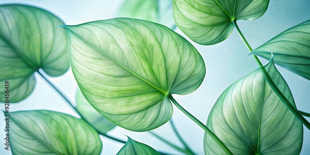 Close-up minimalist x-ray macro photograph of pothos leaves in soft green hues , pothos, leaves, green, minimalist, x-ray Close-up minimalist x-ray macro photograph of pothos leaves in soft green hues , pothos, leaves, green, minimalist, x-ray