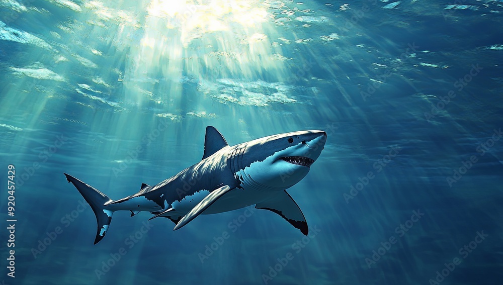 Fototapeta premium Great White Shark Underwater