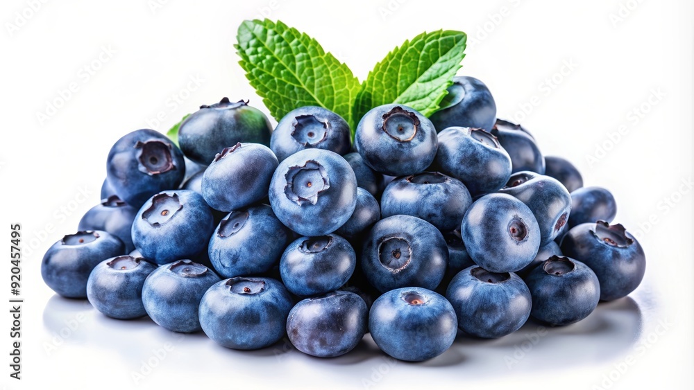 Realistic blueberries arranged on a clean white background, blueberries, fresh, fruit, healthy, organic, ripe, vibrant Realistic blueberries arranged on a clean white background, blueberries, fresh, fruit, healthy, organic, ripe, vibrant