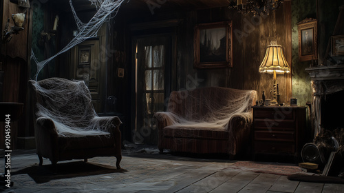 Interior of an Eerie Haunted House