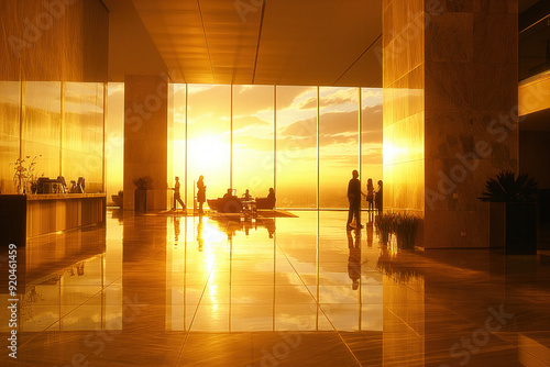 Office interior with people
