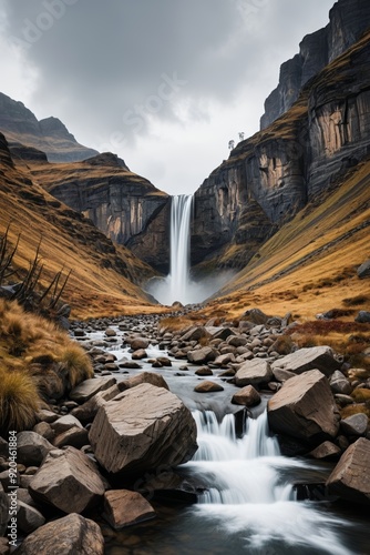 a waterfall in the photo