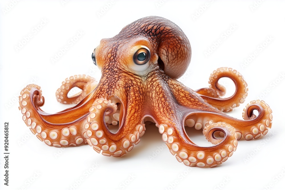 Obraz premium Octopus isolated on white background