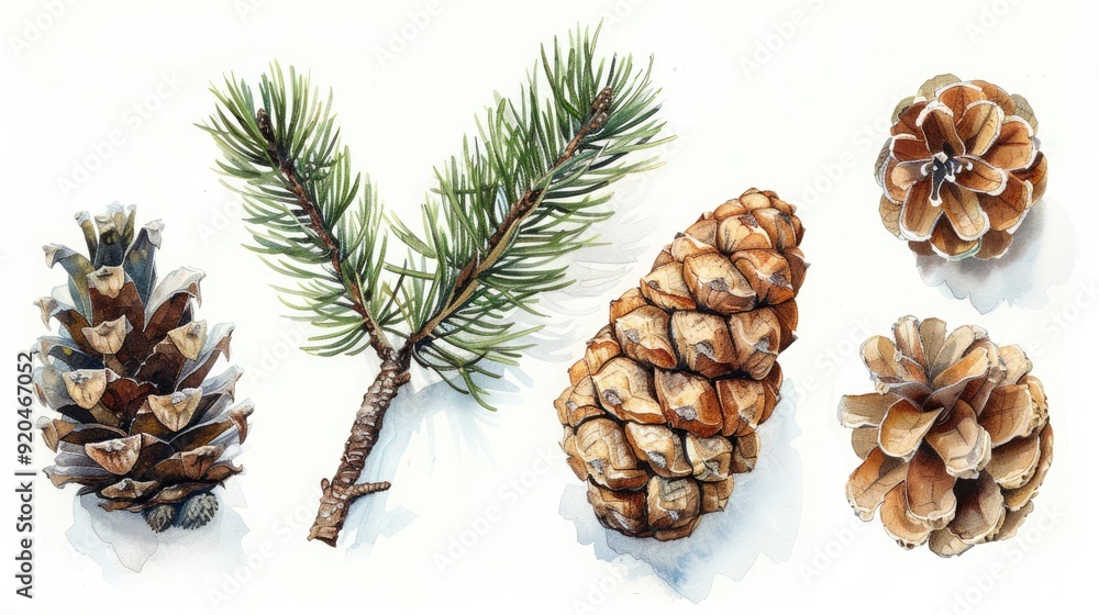 A collection of pine cones and branches showcasing natural beauty. Perfect for seasonal designs and nature-themed projects. A collection of pine cones and branches showcasing natural beauty. Perfect for seasonal designs and nature-themed projects.