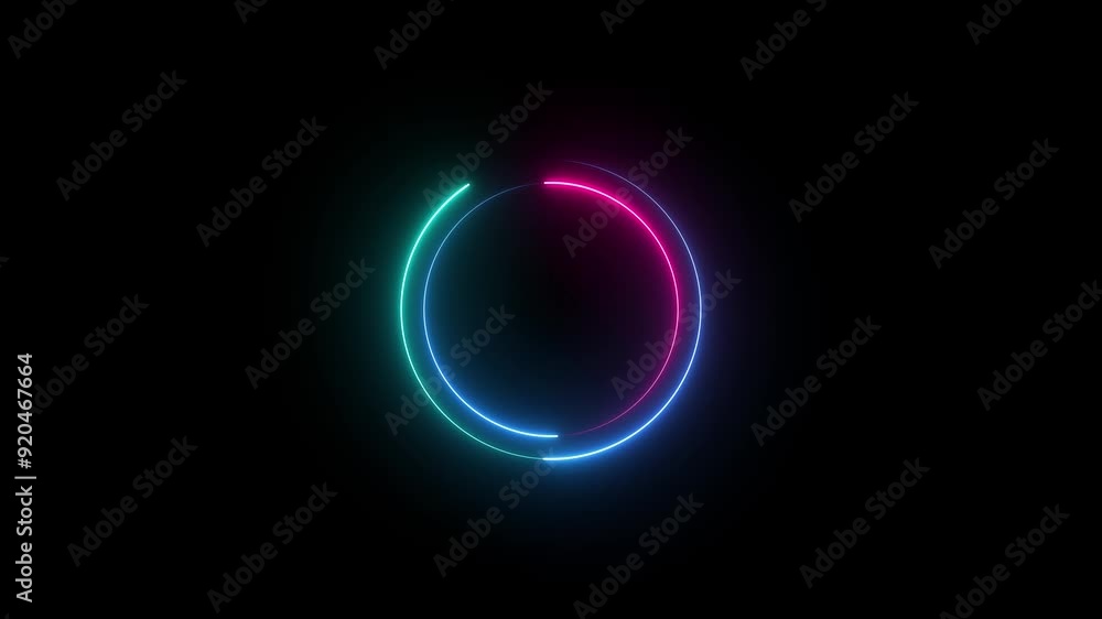 Abstract neon light circle frame background. Abstract neon light circle frame background.
