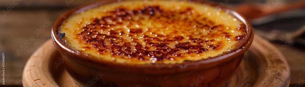 Decadent creme brulee with caramelized top, classic dessert, rich and creamy Decadent creme brulee with caramelized top, classic dessert, rich and creamy