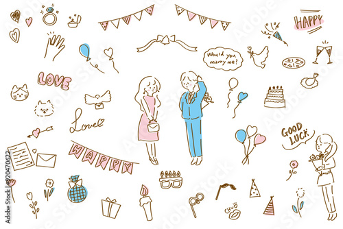 婚活　パーティー　プロポーズ　イラスト