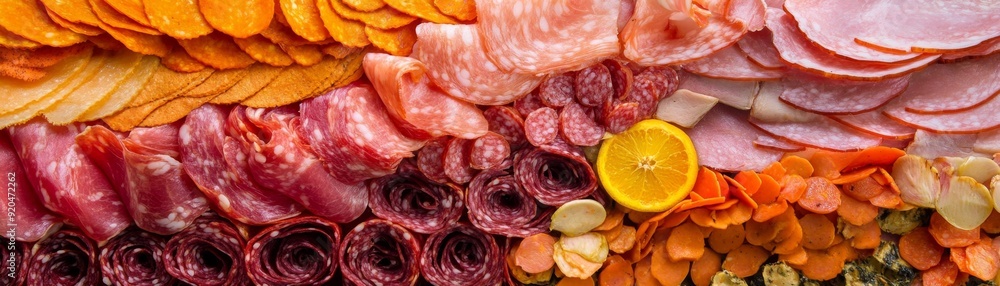 Surreal Deli Landscape with Hills of Ham and Rivers of Salami in Vibrant Colors