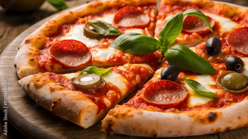 Italian pizza on table junk food artificial intelligence. Fast food pizza Italian pizza on table junk food artificial intelligence. Fast food pizza