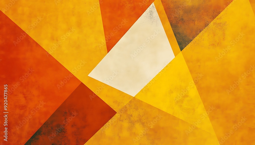 Seamless Abstract with Geometric Patterns in Burnt Orange and Sunshine Yellow
