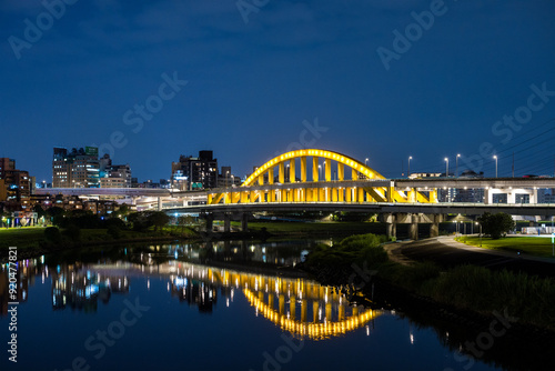 Taipei river park in Taiwan at night