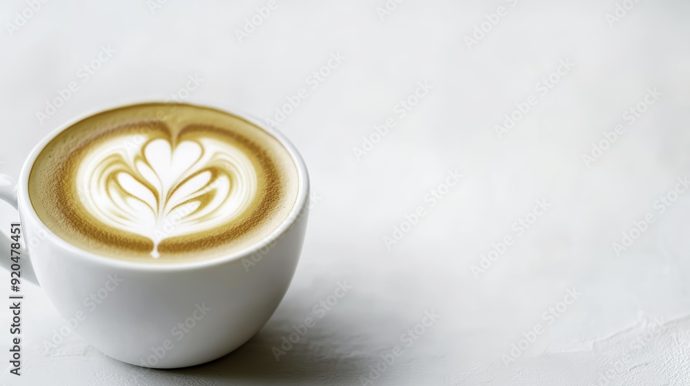 Latte Art Coffee Cup on White Background Latte Art Coffee Cup on White Background