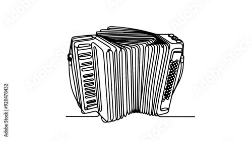 Accordion one line illustration