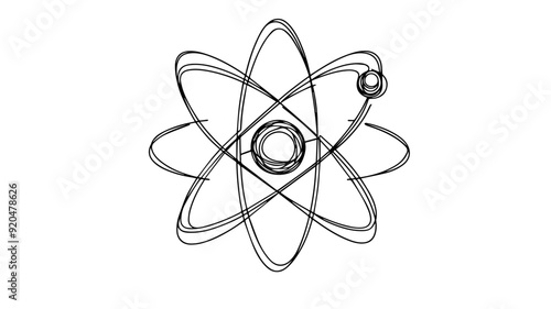 Atom symbol line art illustration