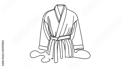 Bathrobe one line illustration