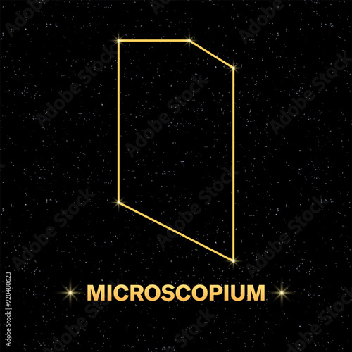 Constellation Microscopium banner. Flat style. Vector illustration. photo