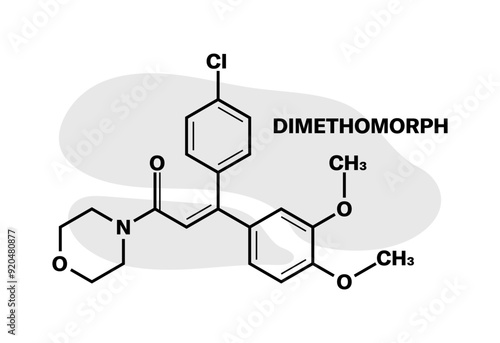 Chemical compound Dimethomorph icon. Linear style. Vector icon.