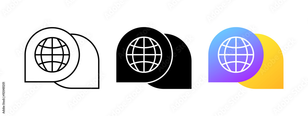 Internet set icons. Linear, silhouette and flat style. Vector icons. Internet set icons. Linear, silhouette and flat style. Vector icons.