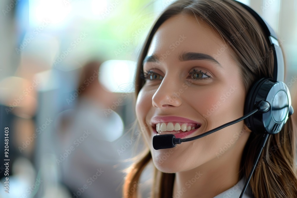 Call center agents collaborating and responding to customer inquiries in a modern call center workspace, AI generated Call center agents collaborating and responding to customer inquiries in a modern call center workspace, AI generated