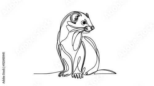 ferret one continuous line drawing