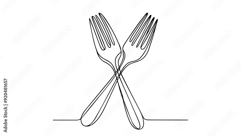Forks line art drawing Forks line art drawing