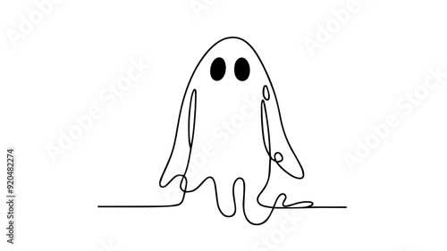 Halloween Ghost Line Art illustration