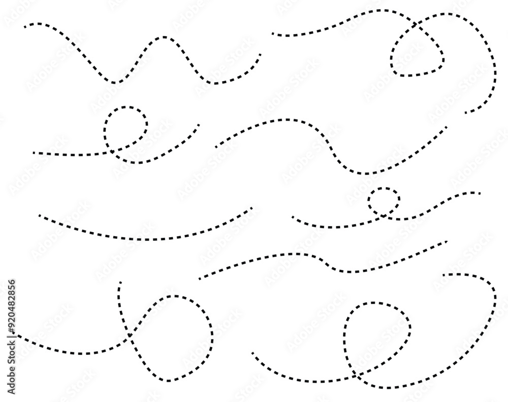hand drawn dotted lines path on white background hand drawn dotted lines path on white background