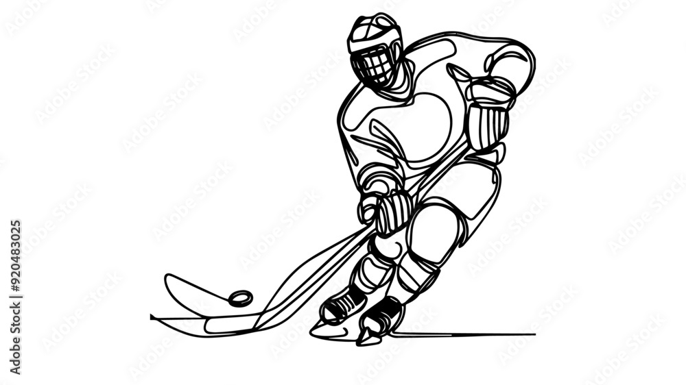 hockey player line art drawing vector hockey player line art drawing vector