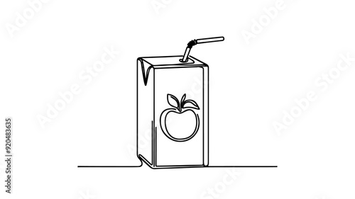 Juice Box line art drawing