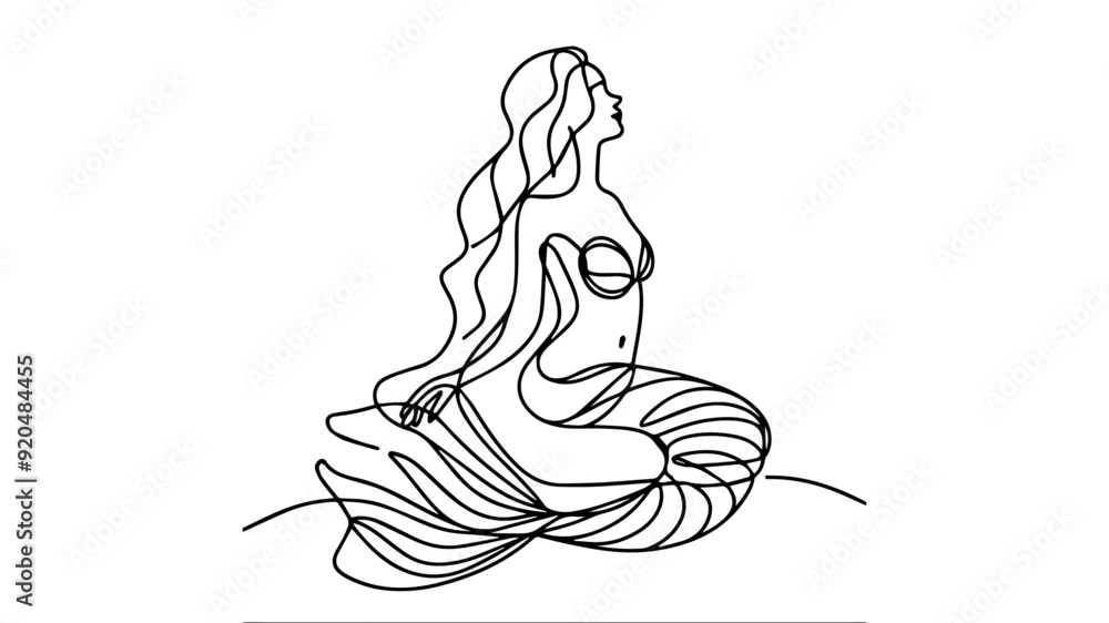 Mermaid line art drawing