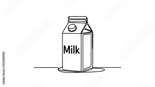 Milk box line art vector