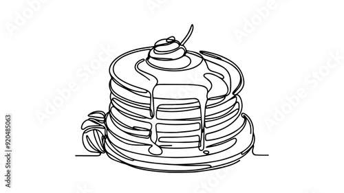 pancakes line art illustration